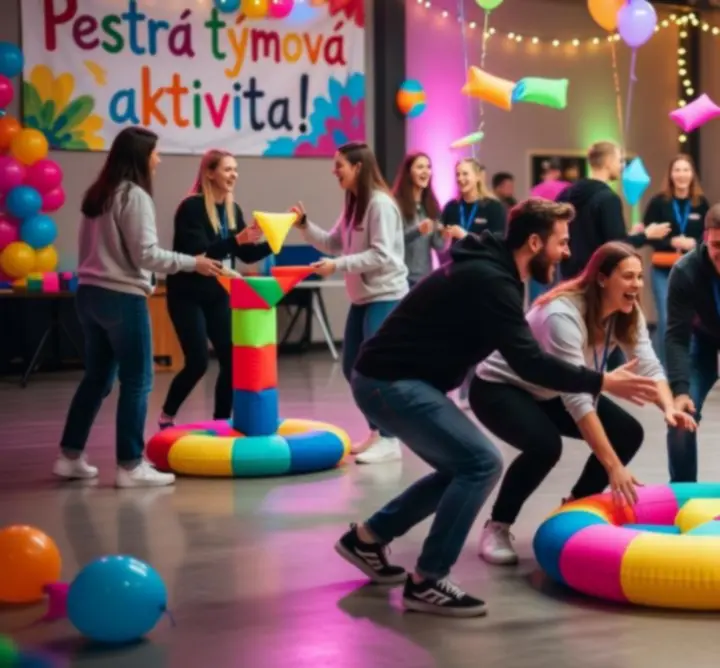 Týmová aktivita pro skupinu hostů v moderním prostředí